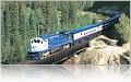 Aerial view of rocky mountaineer rail