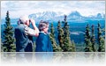 Couple sightseeing in Alaska