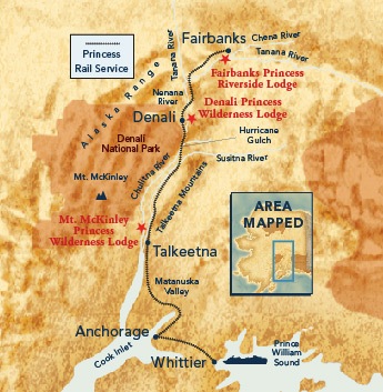 Princess Rail Service Map