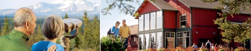 Guests enjoying the Copper River Princess Wilderness Lodge