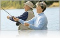 Couple river fishing