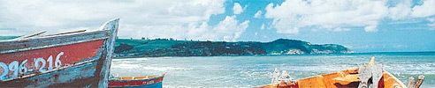 Fishing Boats on the Beach in the Caribbean