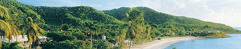 Lush Coastal Hills of the Caribbean