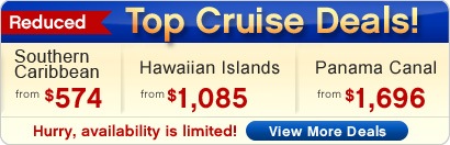 Find cruise deals and last minute offers on Alaska cruises, Asia cruise, Australia cruises, New Zealand cruise, Caribbean cruises, European cruises, Hawaiian cruises, Panama Canal cruises and more.