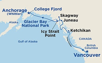 Map Northbound Alaska