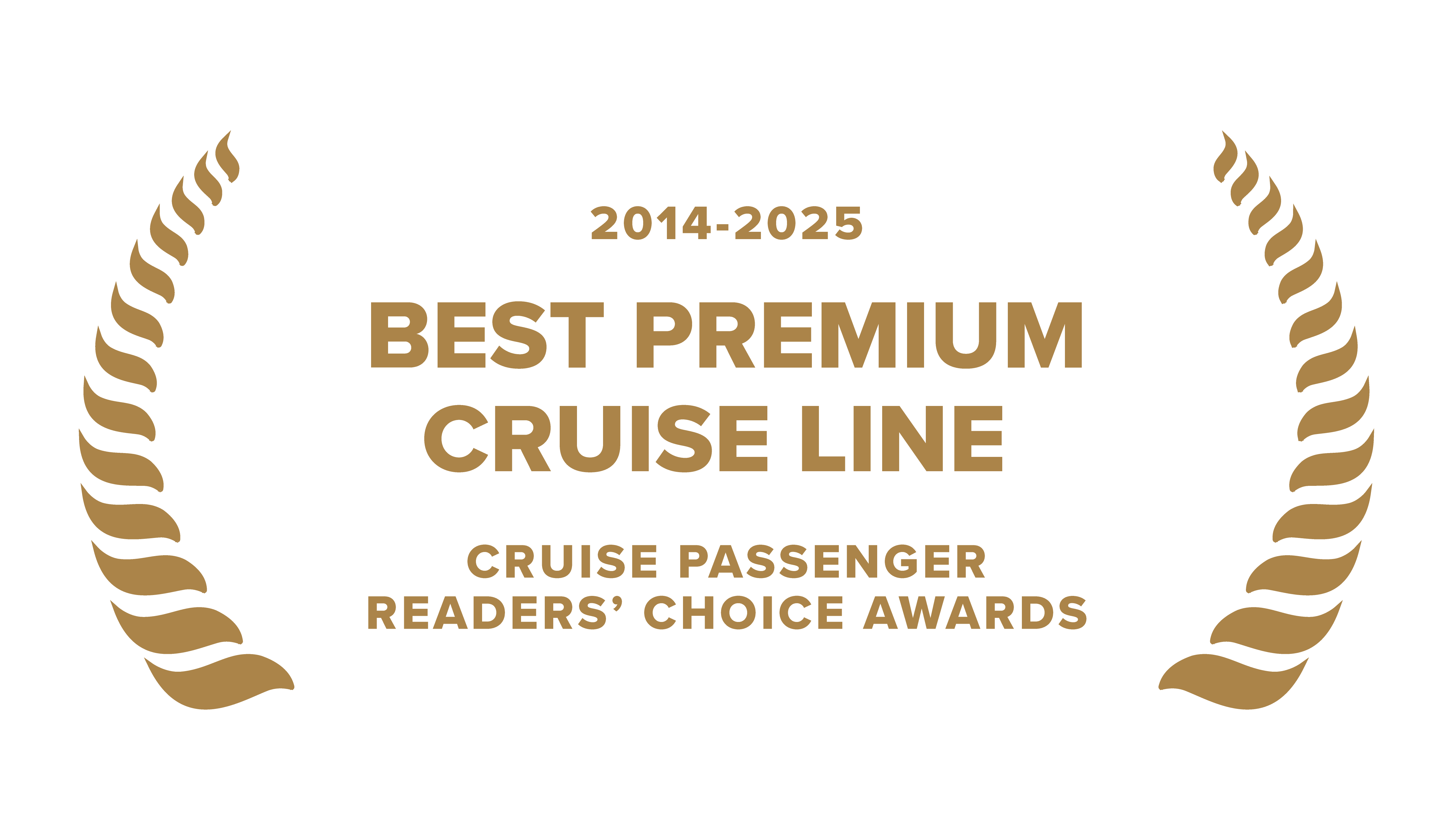 2014-2025 Best Premium Cruise Line - Cruise Passenger Readers' Choice Awards