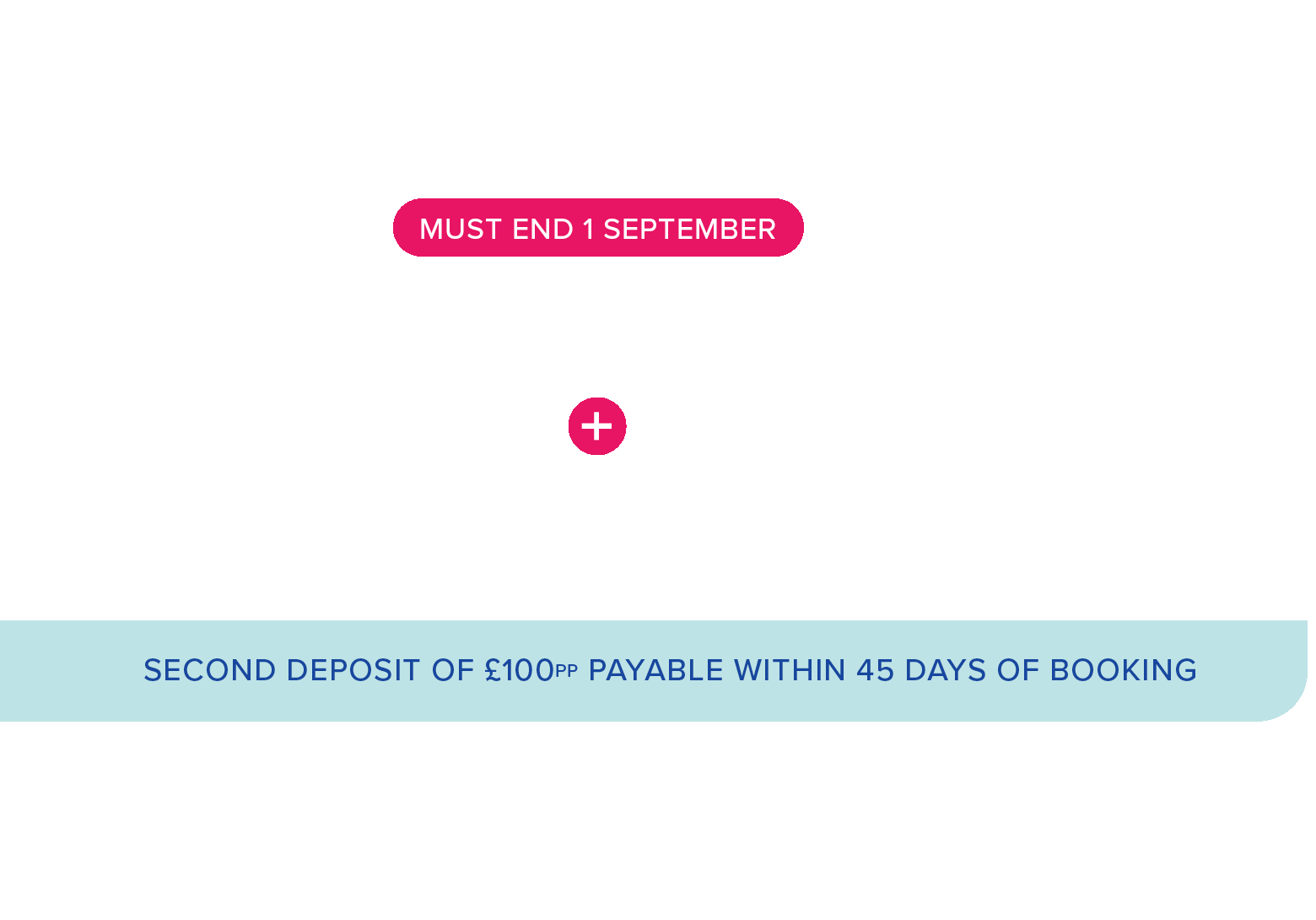 only 25pounds per person deposit and Free parking when sailing from Southampton