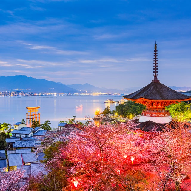 Temple overlooking body of water