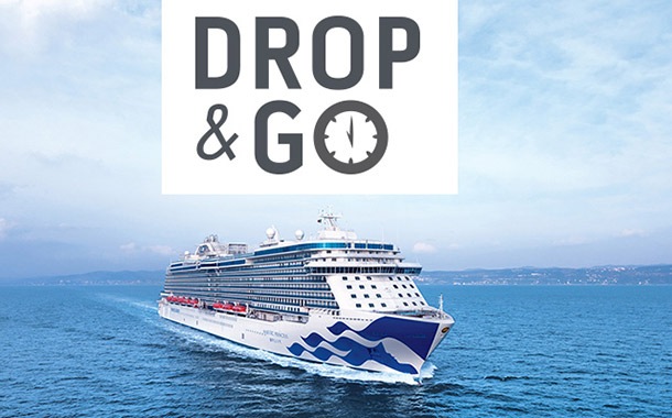 Drop & Go. Princess ship sailing on the ocean.
