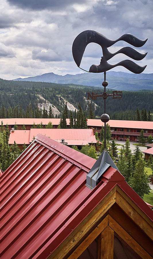 weathervane on roof of Denali Princess Wilderness Lodge
