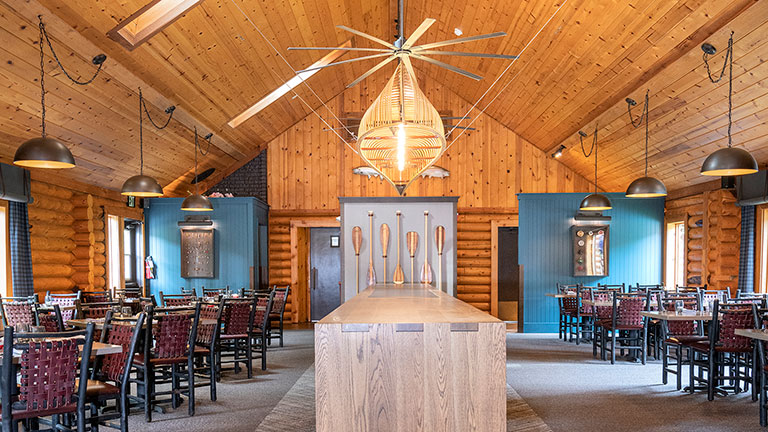main dining room at Rod & Reel Restaurant in Kenai Princess Wilderness Lodge