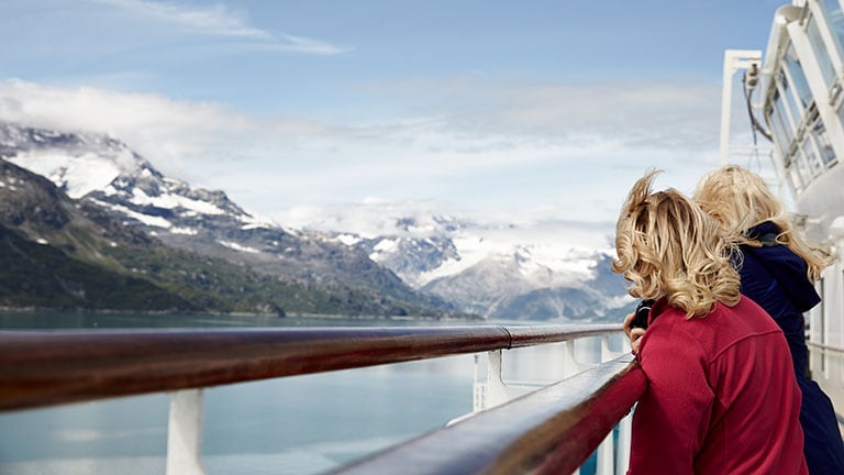 Two passengers on an Alaska cruise from Seattle