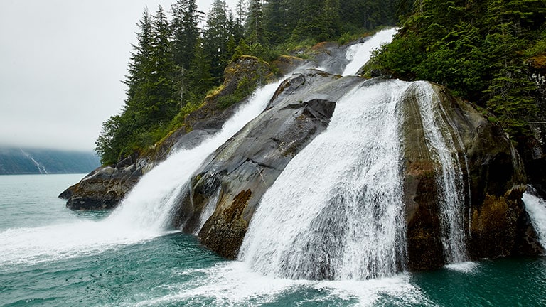 Waterfalls of Tracy Arm Fjord, Alaska