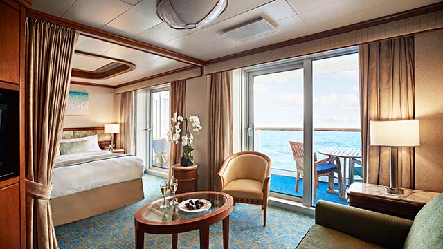 furnished stateroom with balcony