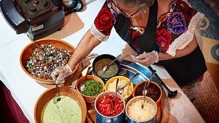 Making salsa on a Princess Cruise to Mexico
