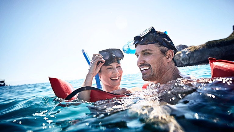 couple snorkeling