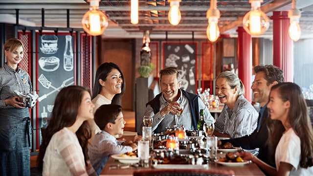 family dining together