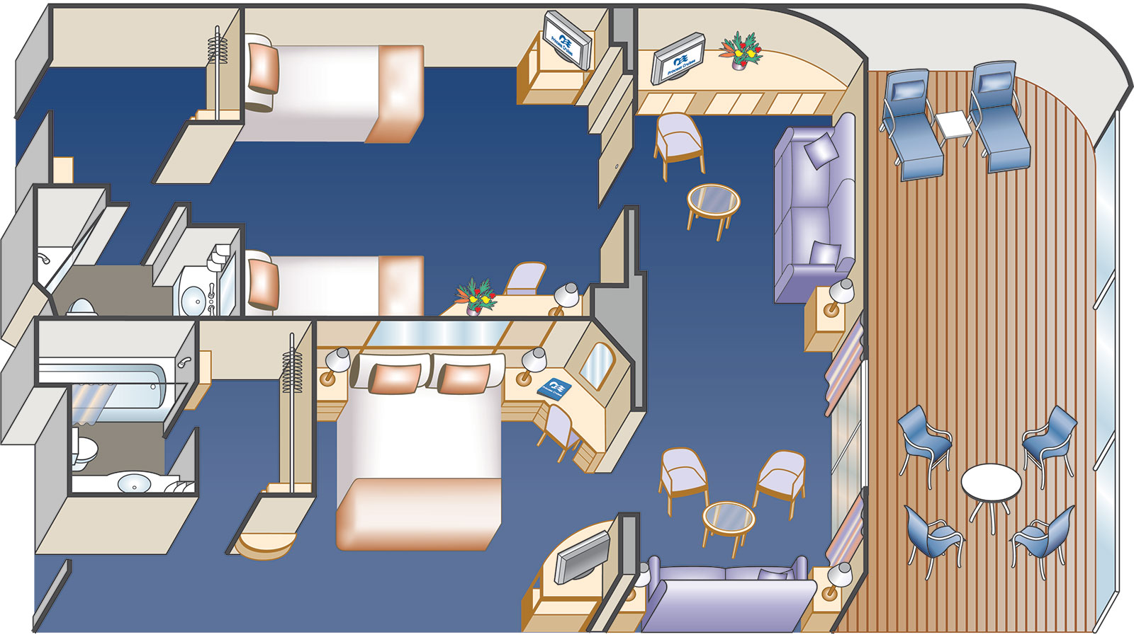 Two Bedroom Family Suite diagram