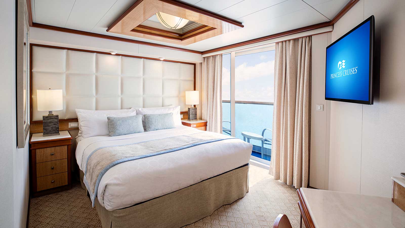 Image of Suite Accommodation, sourced from: Princess Cruise Lines https://www.princess.com/images/global/ships-and-experience/ships/products/staterooms/royal-class-suite-1600.jpg