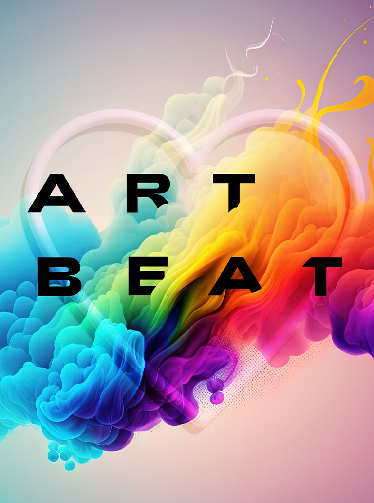art beat graphic heart with colors