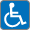 Image of wheelchair indicating the location is accessible to people with disabilities
