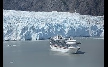 a princess cruise ship sailing off the Alaskan coast
